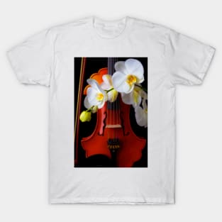 White Orchids And Baroque Violin T-Shirt